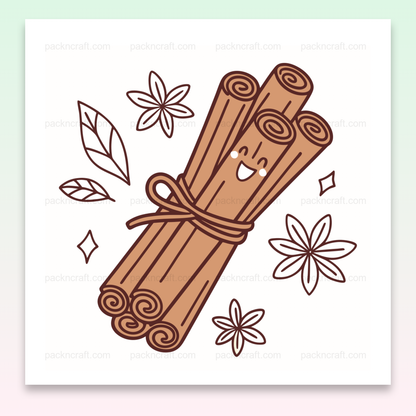 Illustration joyeuse de bâton de cannelle, idéale pour déco et papeterie