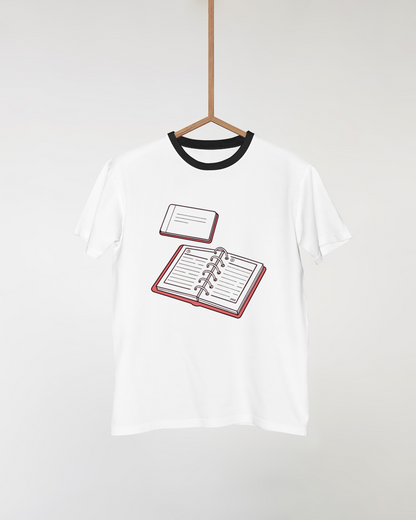 T-shirt minimaliste avec icône artistique pour planification et organisation