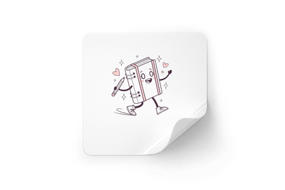 Sticker en style minimaliste avec icône digitale sur fond neutre