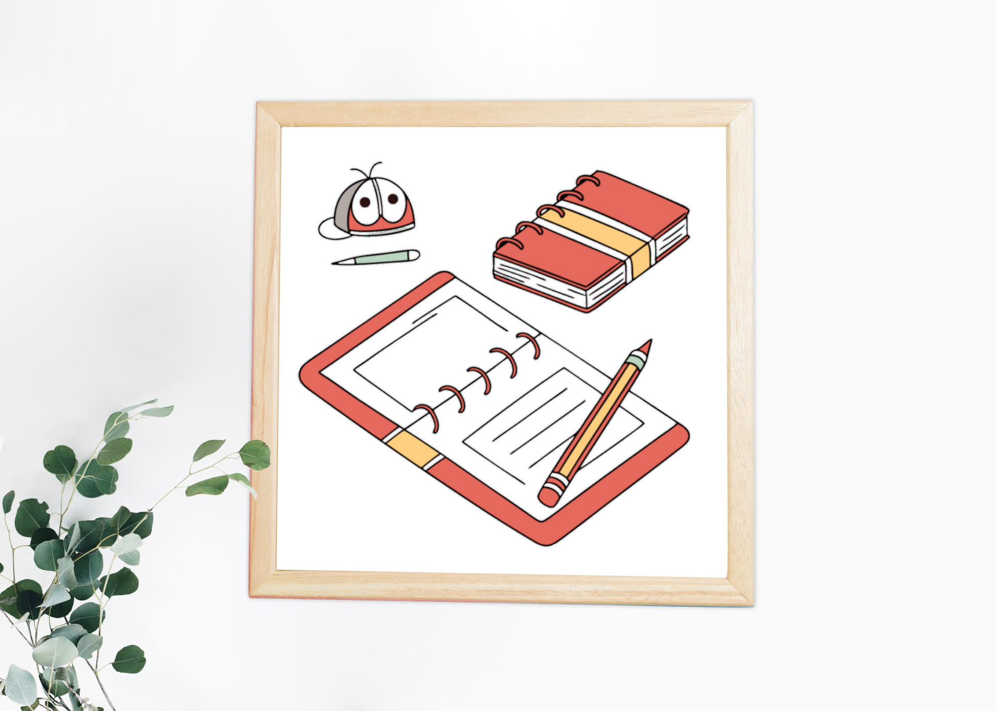 Cadre éducatif pastel avec icône numérique délicate et style artistique