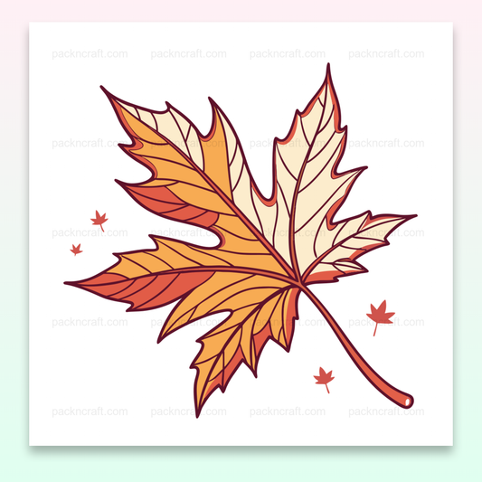 Illustration de feuille d'érable automnale colorée, idéale pour décoration