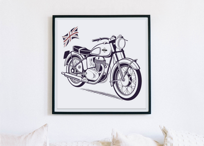 Cadre déco avec la moto BSA Gold Star 1955, style rétro