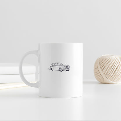 Mug illustré d'une voiture rétro pour amateurs de vintage.