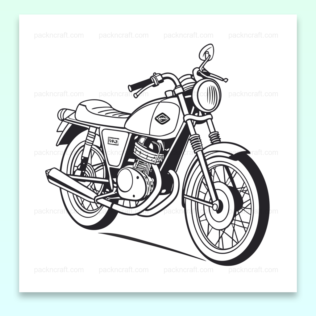 Illustration de moto vintage en format SVG et PNG pour projets créatifs.