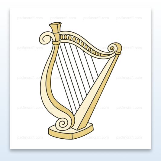 Illustration vectorielle d'une harpe élégante pour projets créatifs.
