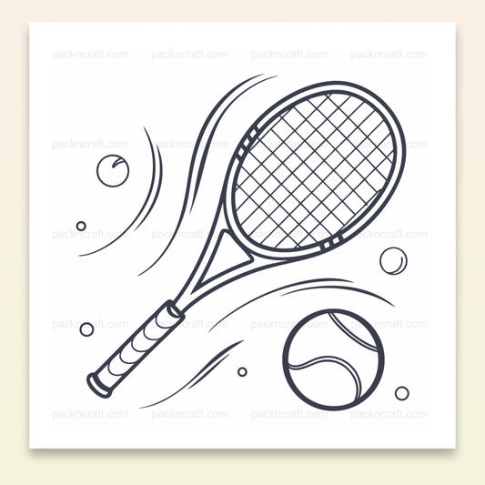 Illustration de raquette de tennis dynamique en dessin vectoriel pour créations DIY et sportives