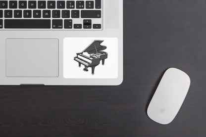 Adhésif musical au style vectoriel élégant avec un piano à queue en jeu