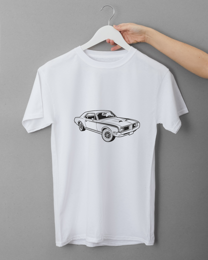 Image du Mercury Cougar 1967 stylisée pour projet papeterie.