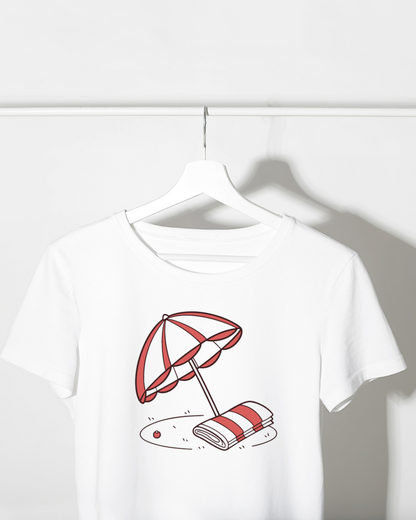 T-shirt avec motif doodle relaxant de parasol nautique pour l'été