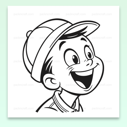 Garçon joyeux en casquette, illustration SVG pour projets DIY et éducatifs