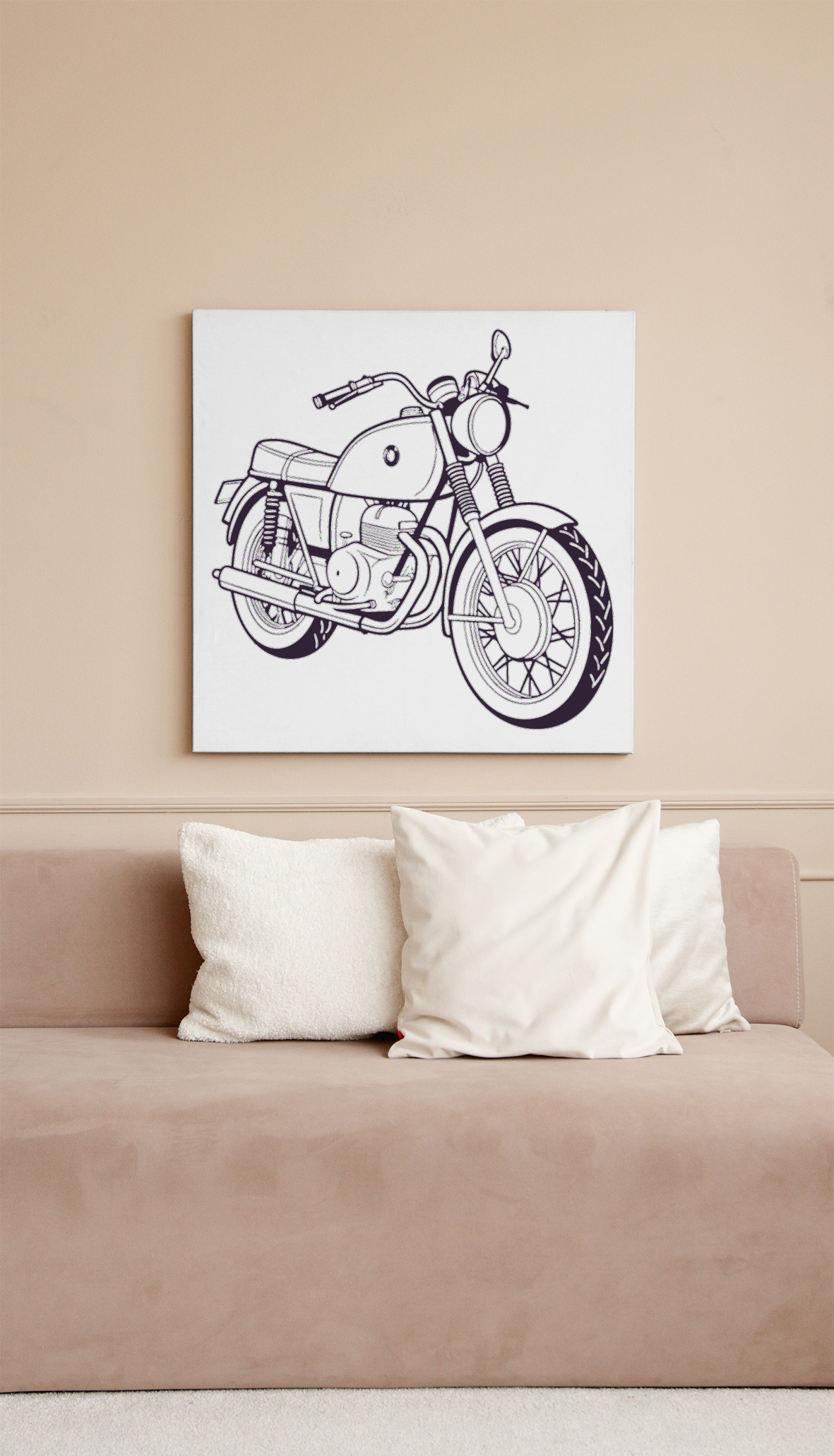 Cadre avec image de moto BMW R90S pour un intérieur rétro chic