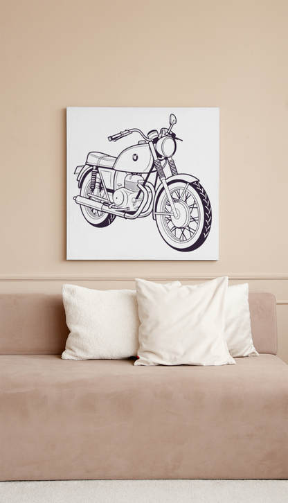 Cadre avec image de moto BMW R90S pour un intérieur rétro chic