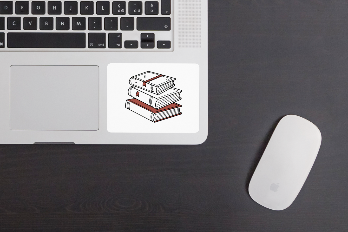 Sticker avec pile de livres en équilibre en style vectoriel moderne pour éducation