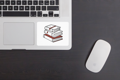 Sticker avec pile de livres en équilibre en style vectoriel moderne pour éducation