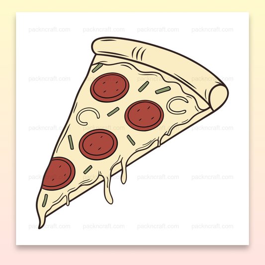Illustration SVG de part de pizza fondante, usage papeterie et DIY