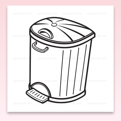 Illustration d'une poubelle à pédale stylisée doodle pour décoration