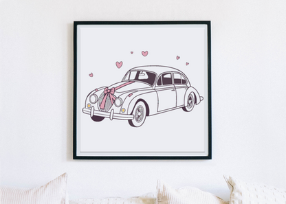 Affiche encadrée 'Just Married' pour décoration intérieure