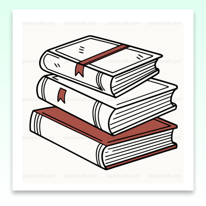Illustration de livres empilés en équilibre, idéale pour des projets éducatifs et créatifs.