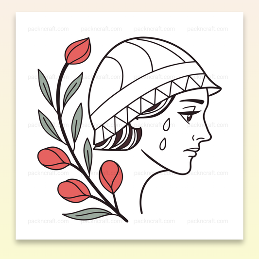 Illustration profil émotif, design an moderne avec feuille.