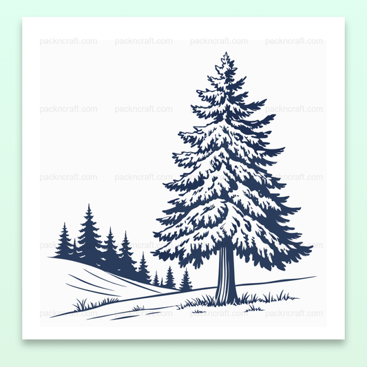 Illustration de sapin enneigé en SVG pour projets DIY et déco