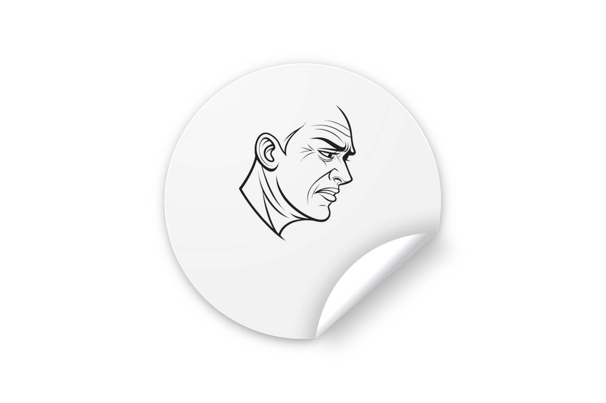 Sticker décoratif profil déterminé avec icône numérique dans un style vectoriel épuré