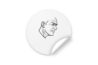 Sticker décoratif profil déterminé avec icône numérique dans un style vectoriel épuré