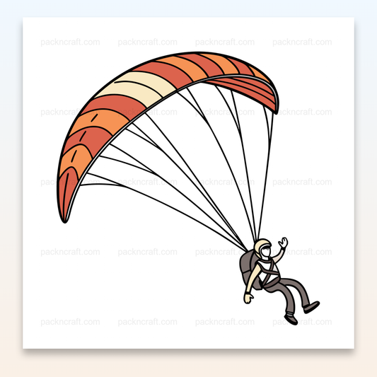 Illustration d'un parapentiste en vol, idéal pour des projets créatifs aventureux