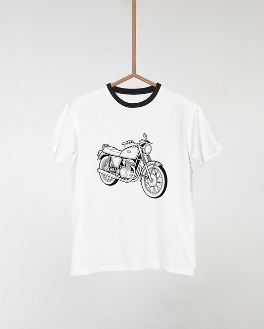 Visuel Kawasaki H1 pour t-shirt montrant l'esthétique rétro et unique.
