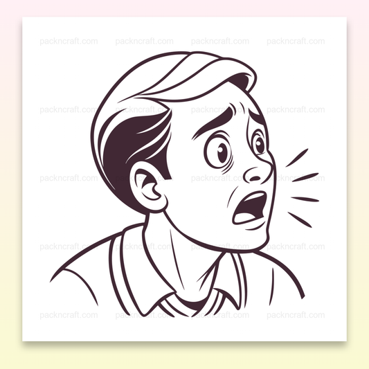 Illustration numérique SVG d'un homme saisi exprimant une émotion intense.