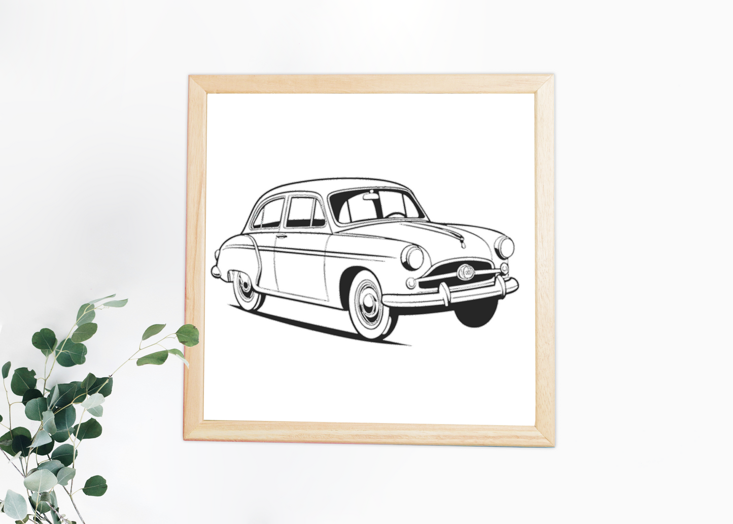 Cadre artistique avec Simca Aronde des années 50