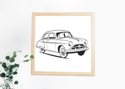 Cadre artistique avec Simca Aronde des années 50