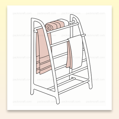 Illustration minimaliste d'une échelle à serviettes, style vectoriel pour salle de bain et projets déco.