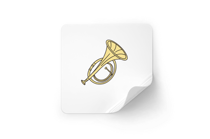 Sticker décoratif orné d'un tuba mélodieux illustré ambiance musicale captivante