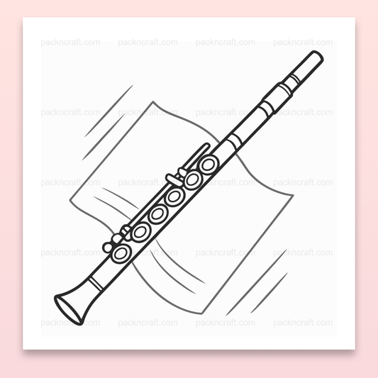 Illustration vectorielle minimaliste de flûte avec partitions, usage musical et décoratif