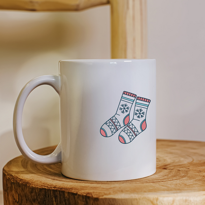 Mug minimaliste avec flocons hivernaux décoratifs pour une ambiance festive