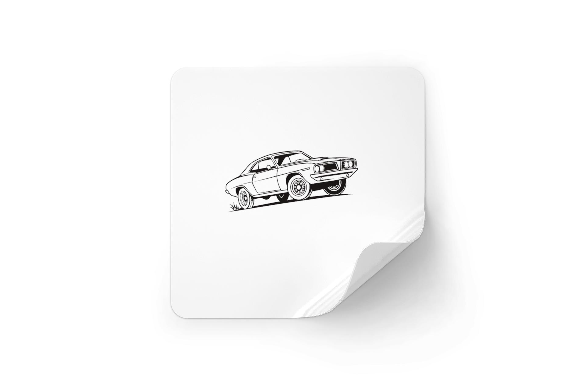 Sticker du Plymouth Barracuda 1970 ajoutant une touche rétro à vos projets.
