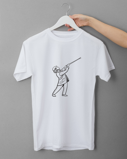 T-shirt avec un joueur de flûte en style vectoriel offrant des airs mélodieux