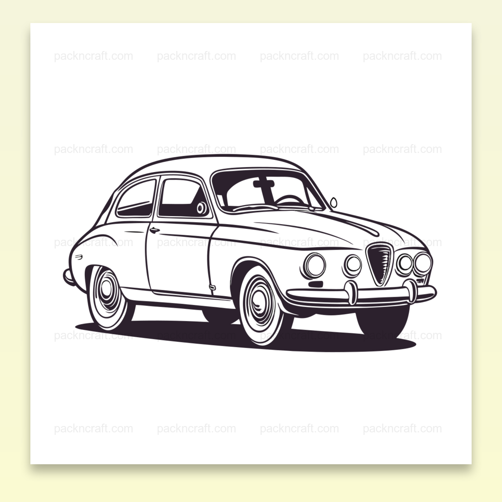 Voiture vintage en illustration vectorielle pour DIY et décoration