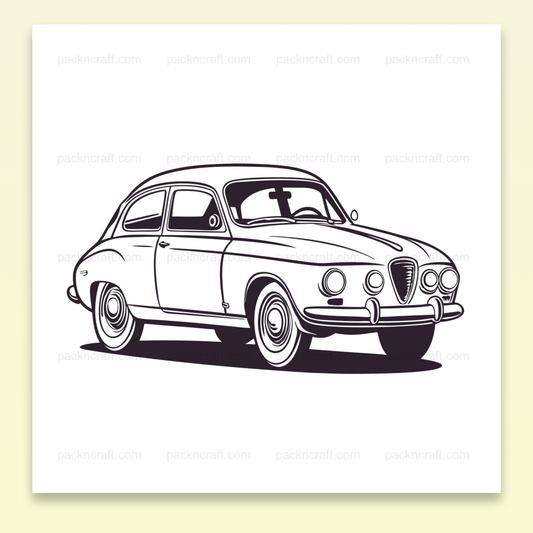 Voiture vintage en illustration vectorielle pour DIY et décoration