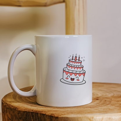 Design kawaii sur un mug, idéal pour cadeaux personnalisés.