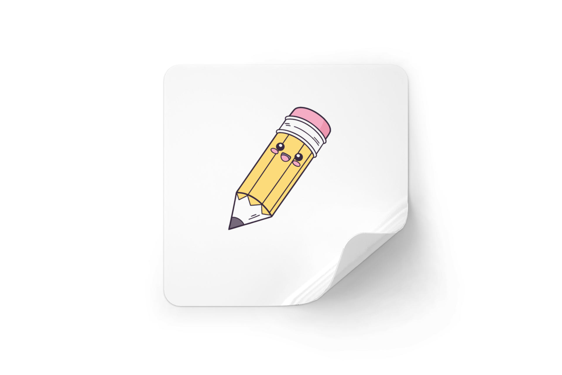 Sticker avec crayon souriant pour une ambiance scolaire et joviale