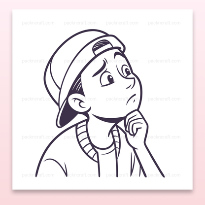 Illustration vectorielle d'un garçon pensif en style minimaliste pour usage éducatif
