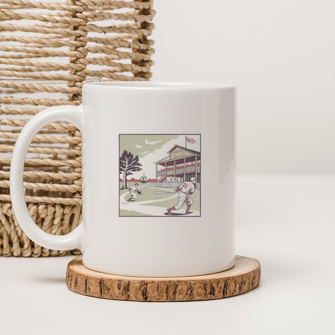 Tasse personnalisée avec design vintage de baseball.
