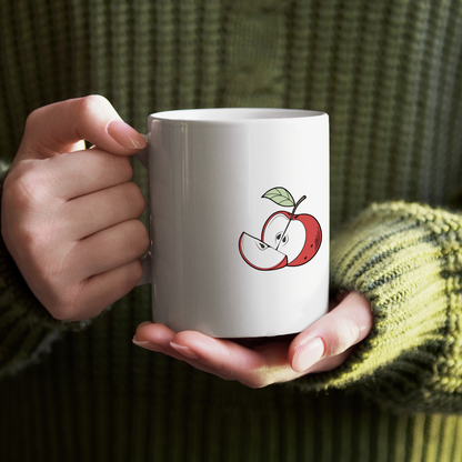 Mug design doodle avec pomme croquante pour une cuisine inventive