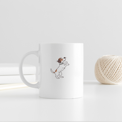 Mug avec motif chien sautillant doodle joyeux, compagnon amical pour égayer votre journée