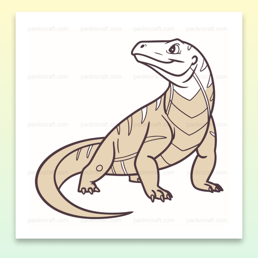 Illustration d'un varan curieux en style kawaii pour projets DIY
