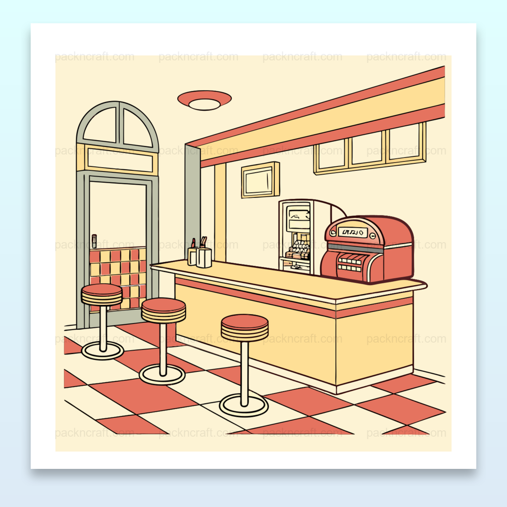 Poster vintage de diner américain, idéal pour décor mural chaleureux.