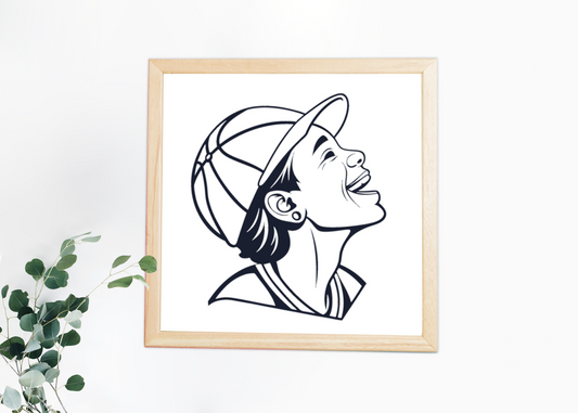 Dessin ligne un jeune en casquette sur cadre moderne inspirant l'énergie urbaine