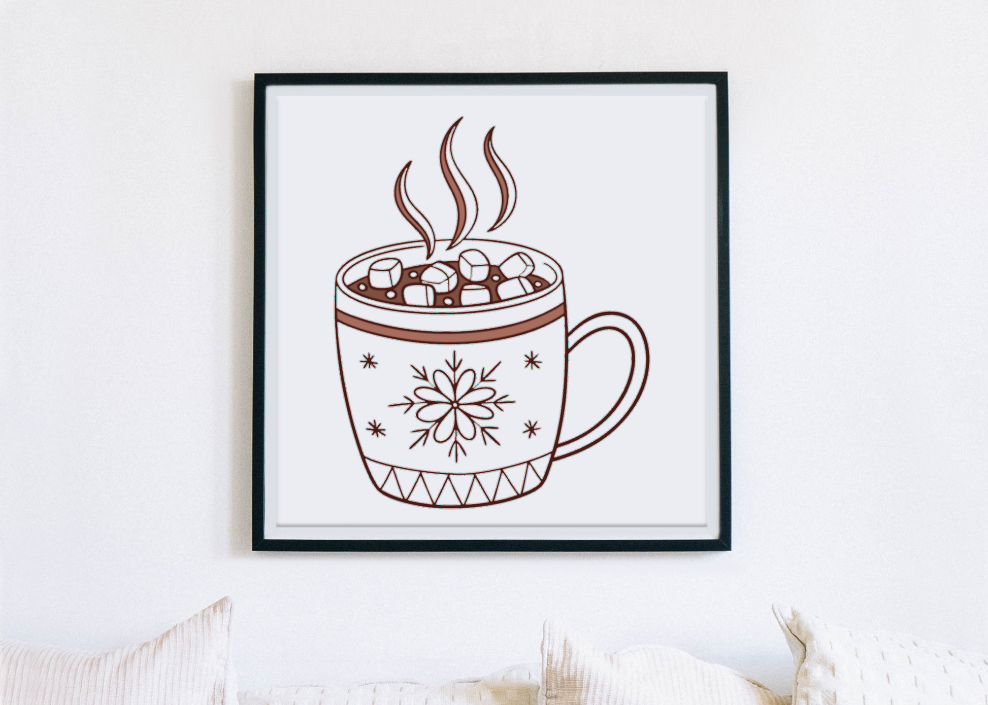 Cadre avec design hivernal élégant, parfait pour un intérieur cosy