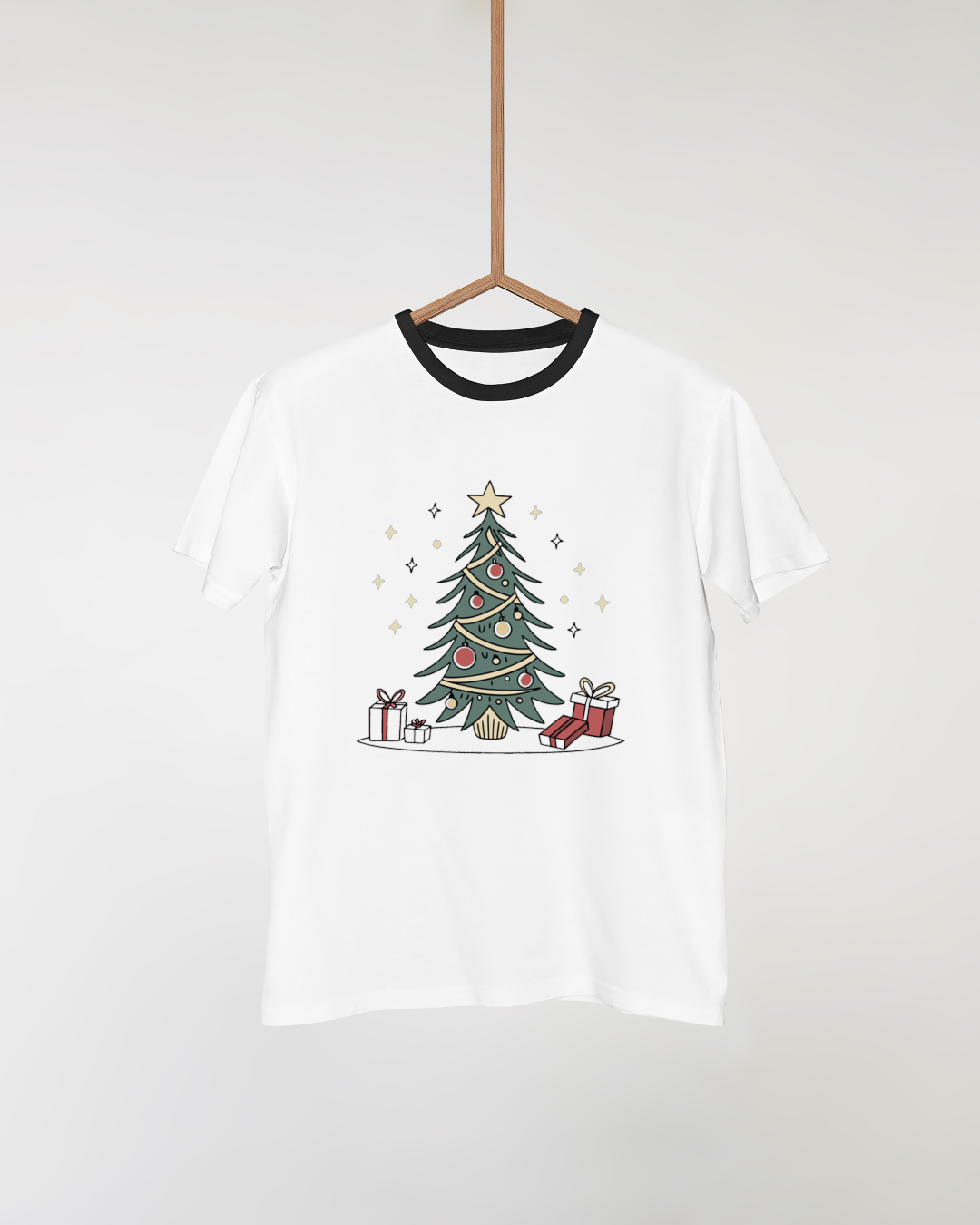 T-shirt avec motif festif sapin de Noël élégant et enchanté